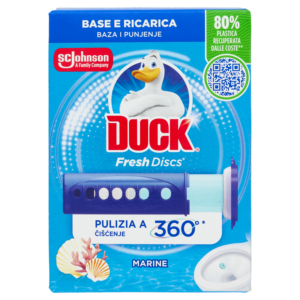 Duck Fresh Discs - Base per Dischi Gel Igienizzanti WC, Fragranza Marine 36ml