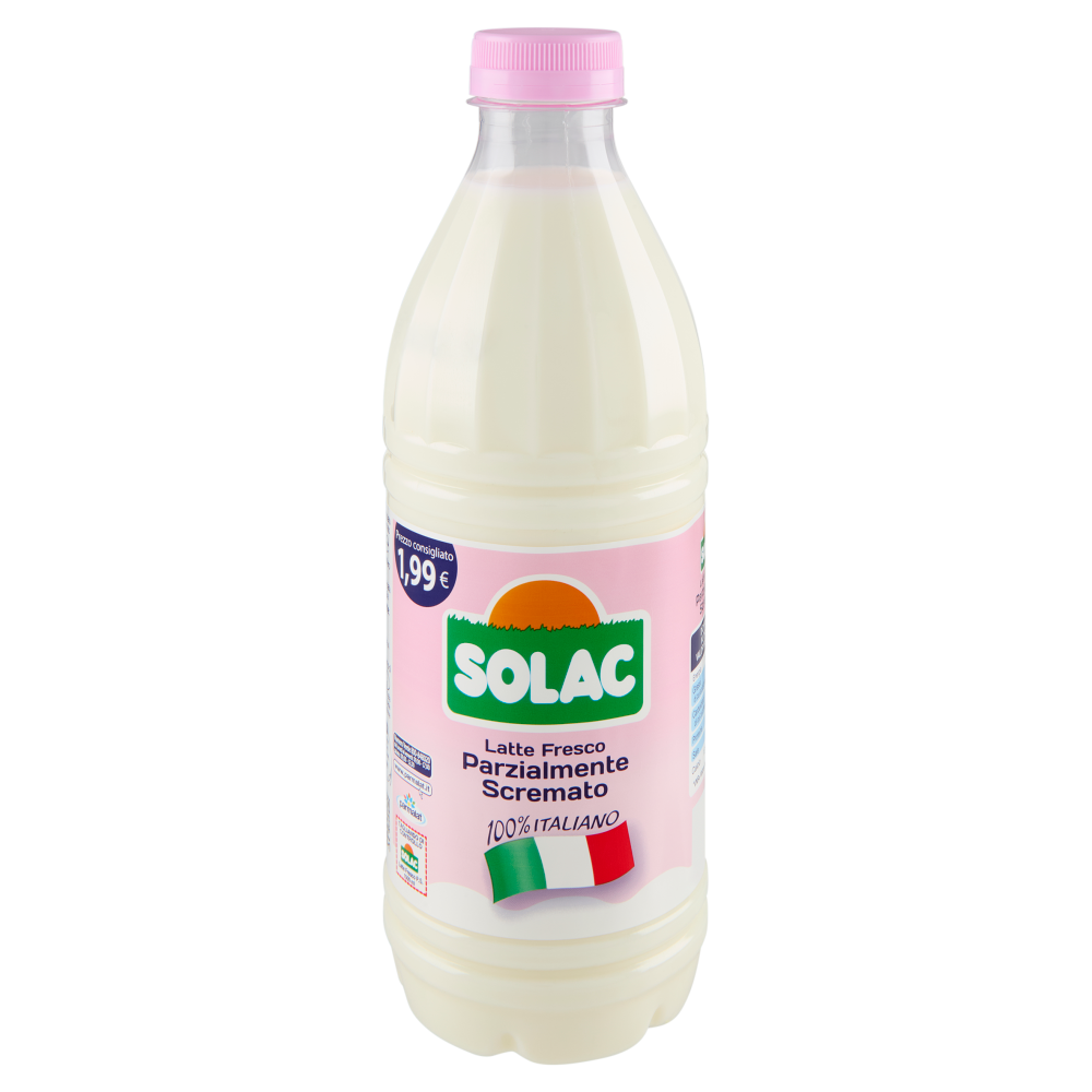 Solac Latte Fresco Parzialmente Scremato 100% Italiano 1000 ml