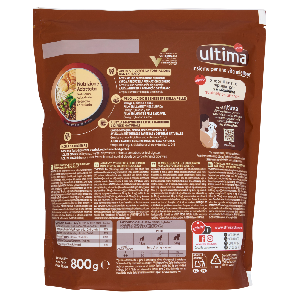 ultima Dog Yorkshire Terrier con Pollo 800 g