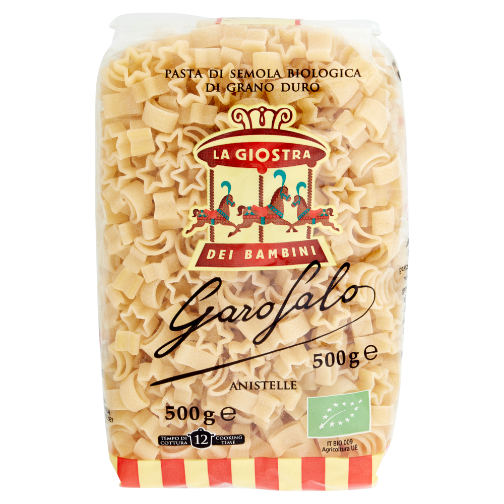 Garofalo La Giostra Dei Bambini Anistelle No. 2-36 Pasta di Semola Biologica di Grano Duro 500 g