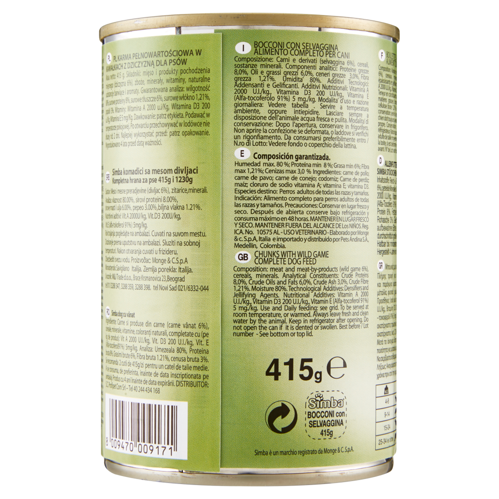 Simba Bocconi con Selvaggina 415 g