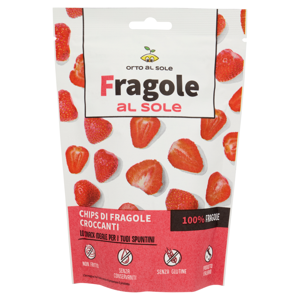 Orto al Sole Fragole al sole Chips di Fragole Croccanti 15 g