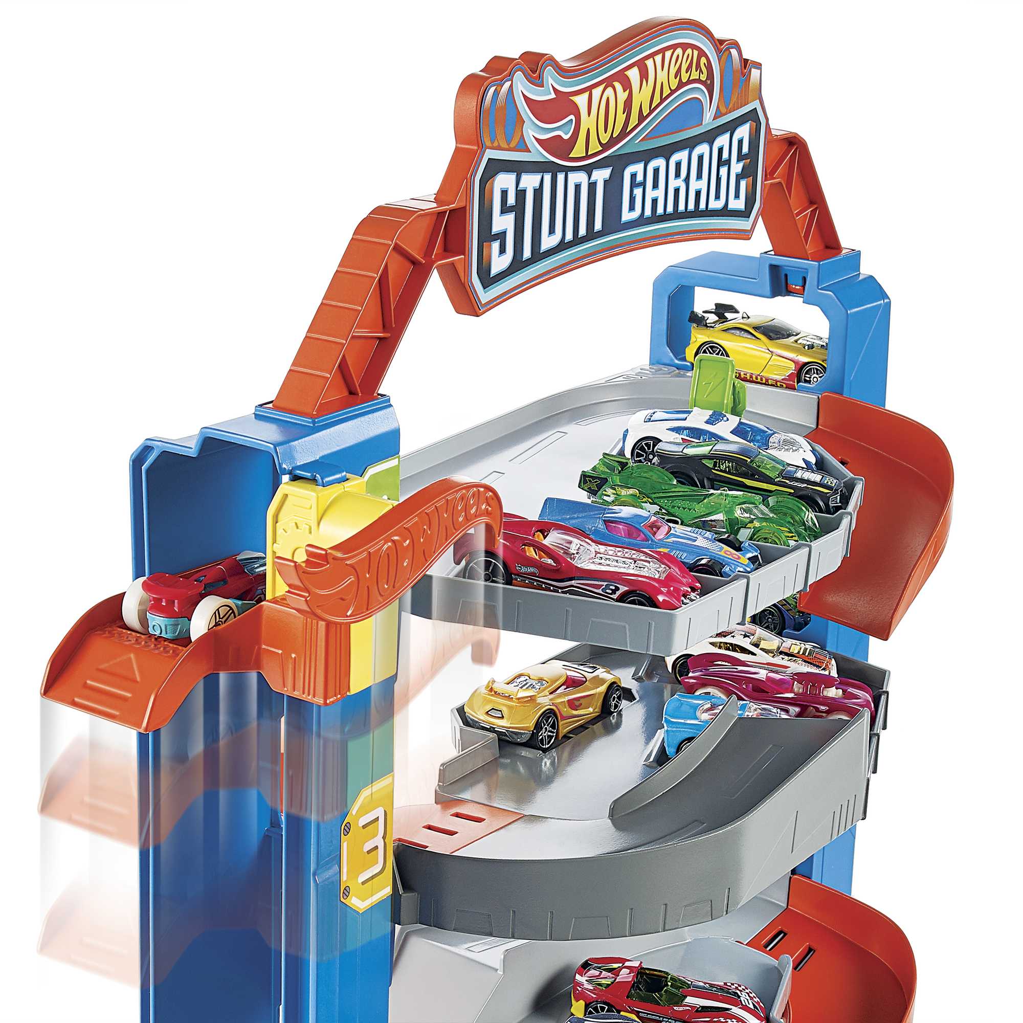 Hot Wheels City Garage delle Acrobazie, Playset con ascensore per i piani superiori, con collegamenti per altri set, Giocattolo per Bambini 3+ anni