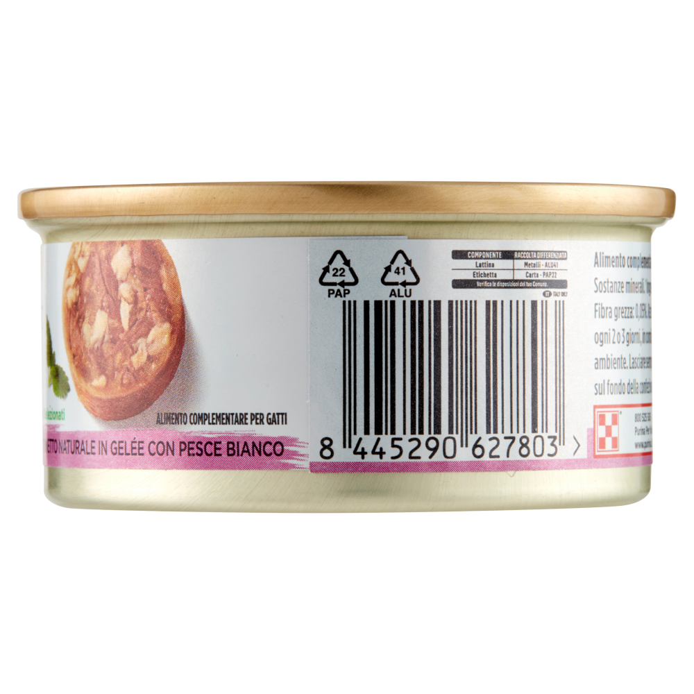 PURINA GOURMET Nature's Creations Ricco in Fiocchi di Tonnetto Naturale in Gelée e Pesce Bianco  70g