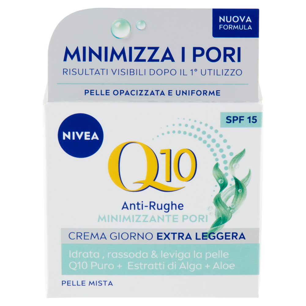 Nivea Q10 Anti-Rughe Minimizzante Pori Crema Giorno Extra Leggera SPF 15 Pelle Mista 50 ml