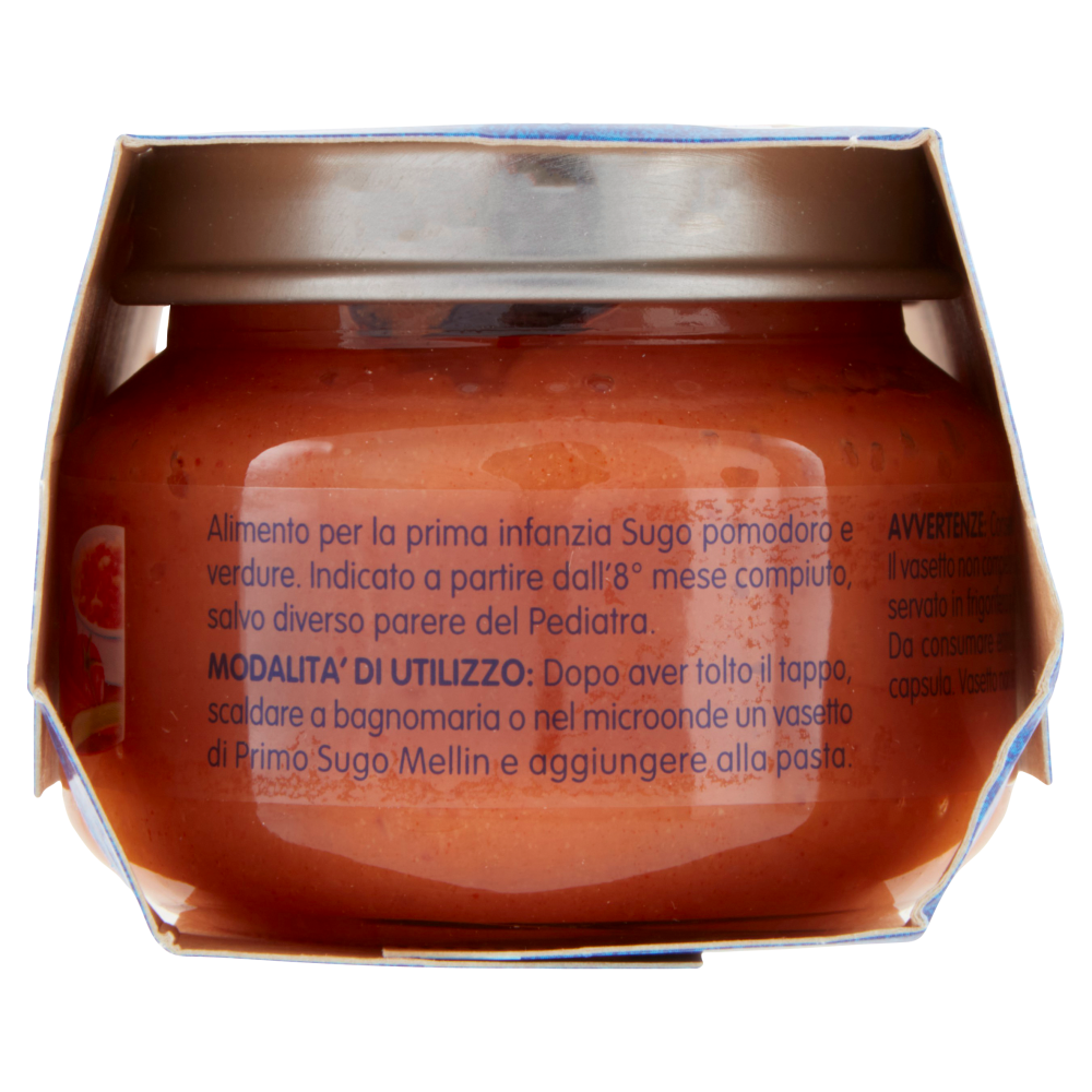 MELLIN Primo Sugo per la preparazione di pastine, Pomodoro e Verdure 2 x 80 g