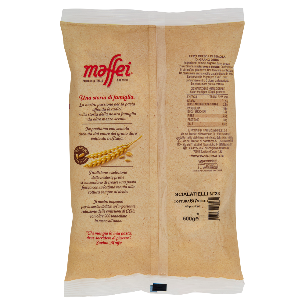 maffei Pasta Fresca di Semola di Grano Duro Scialatielli N&deg;23 500 g