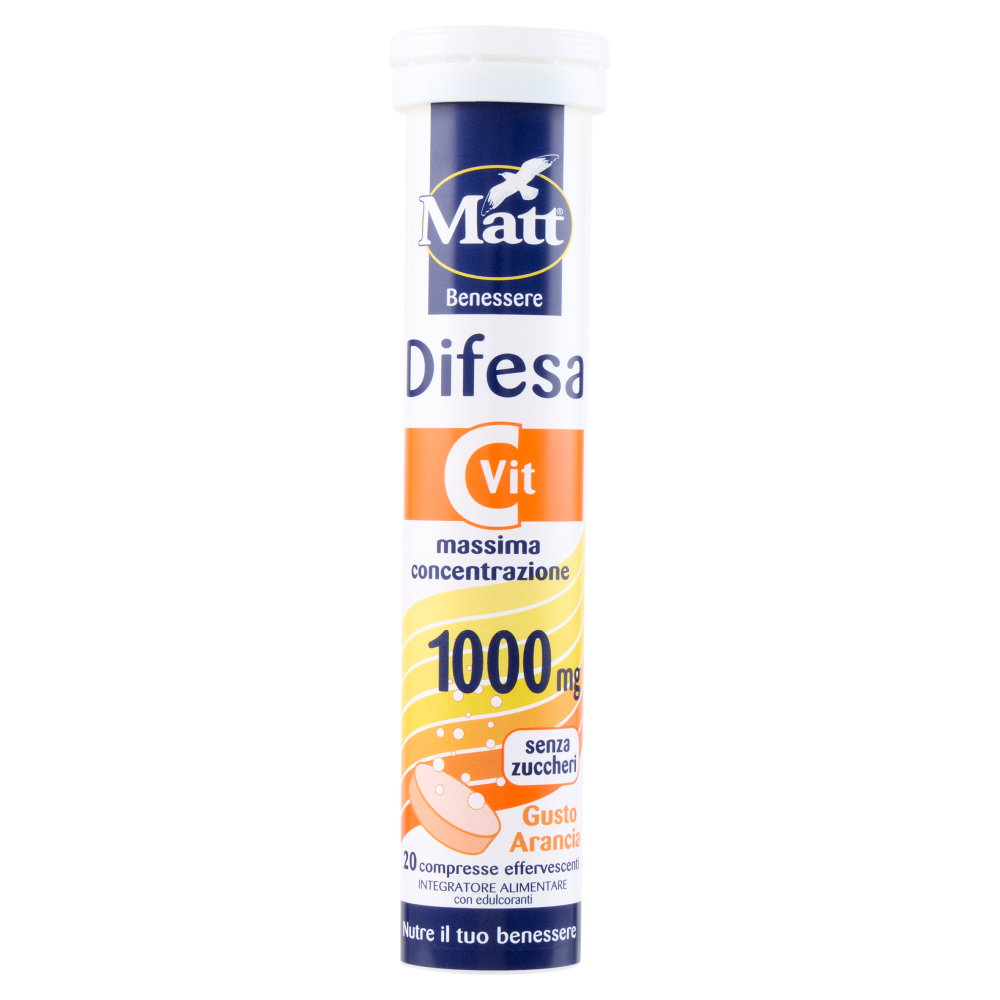 Matt Benessere Difesa Vit C 1000 mg 20 compresse effervescenti 80 g