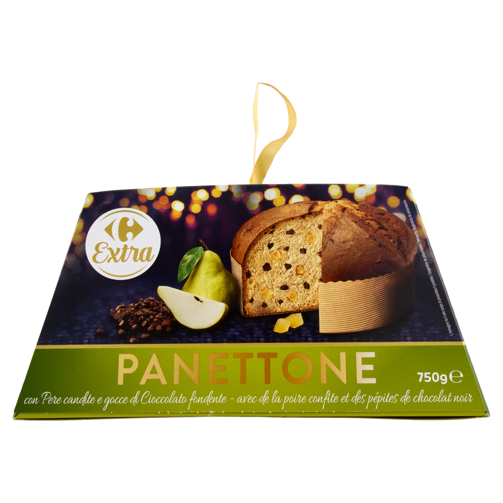 Carrefour Extra Panettone con Pere candite e gocce di Cioccolato fondente 750 g