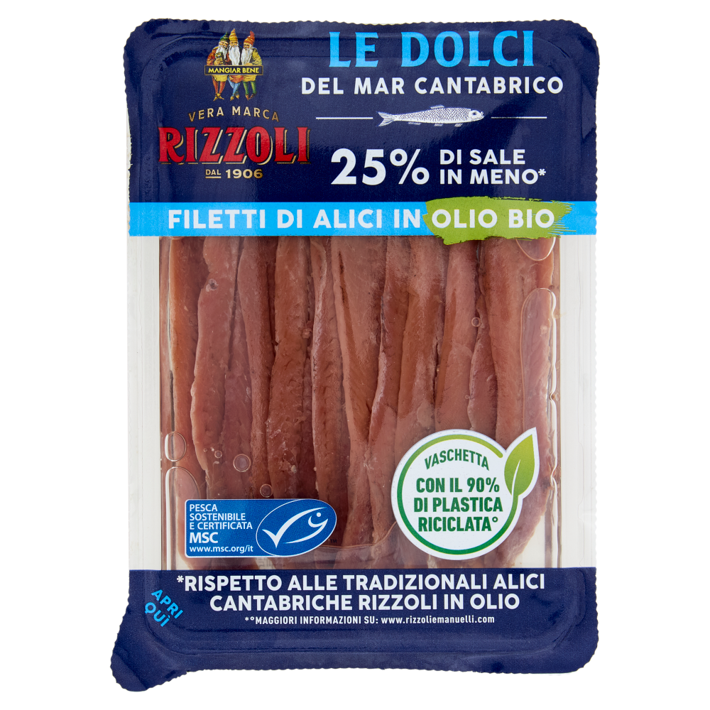 Rizzoli le Dolci del Mar Cantabrico Filetti di Alici in Olio Bio 60 g