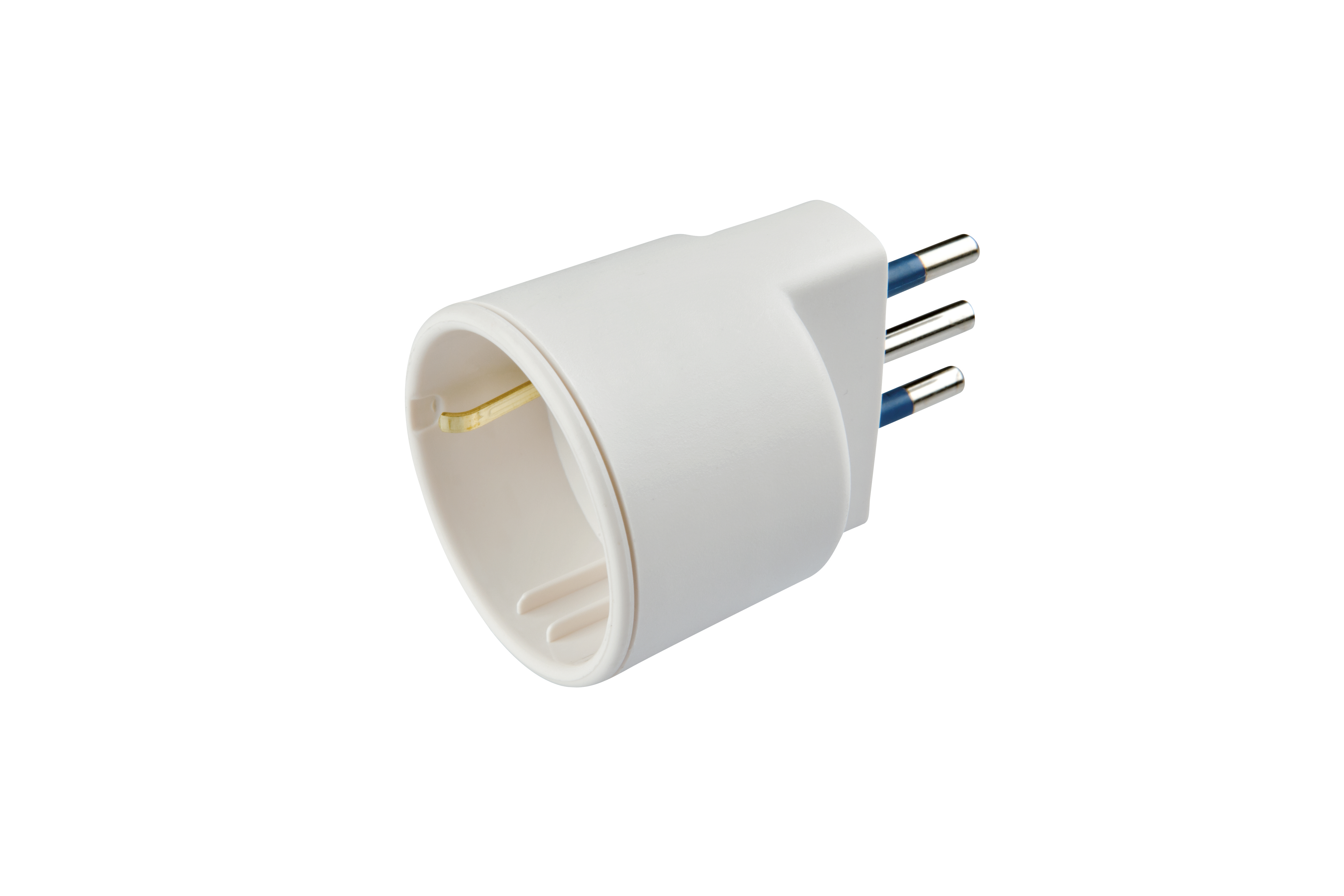 Carrefour Adattatore con spina 10A 2P+T e presa 10-16A 2P+T (standard Italiano 10A e tedesco 16A con terra laterale), IMQ, CE