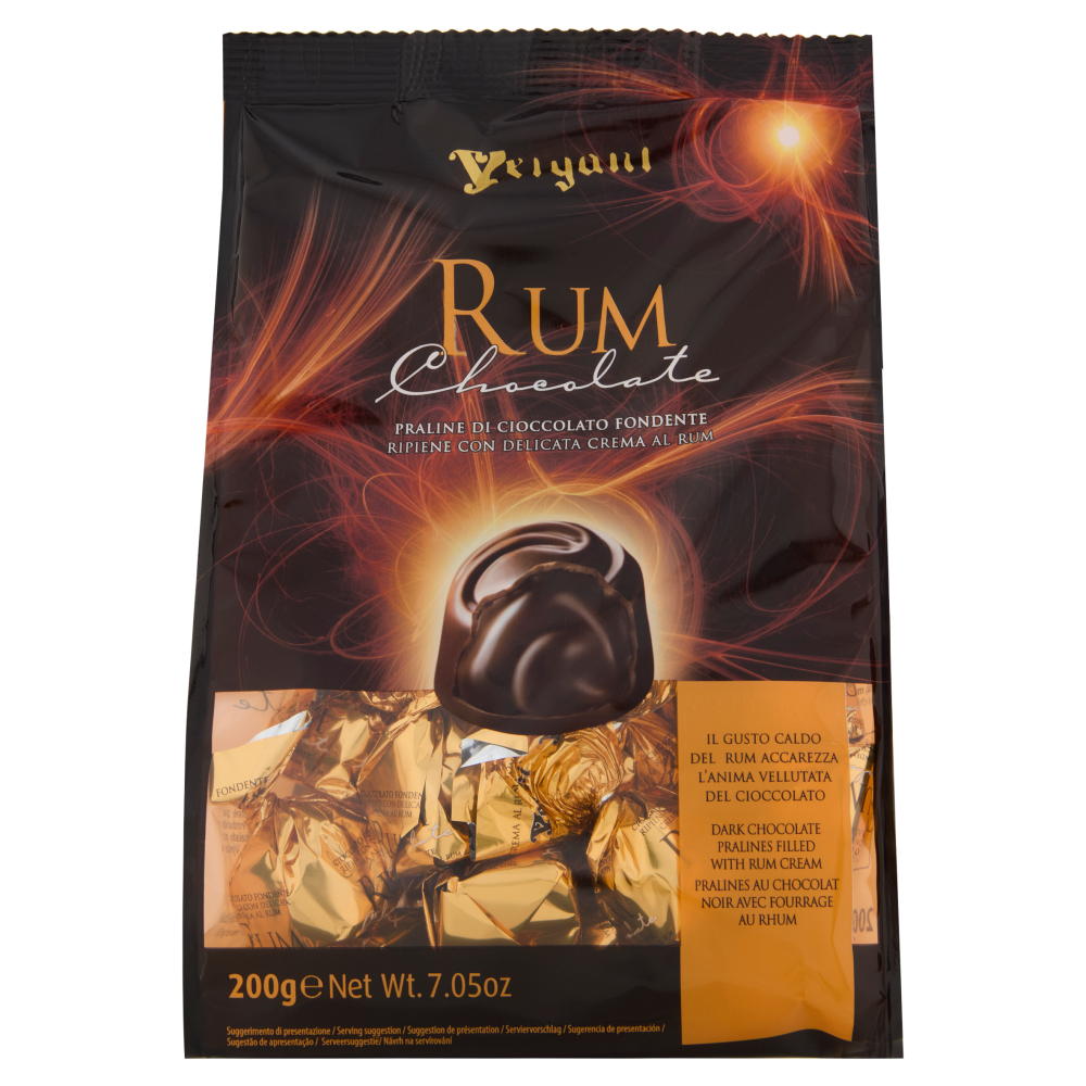 Vergani Rum Chocolate Praline di Cioccolato Fondente 200 g