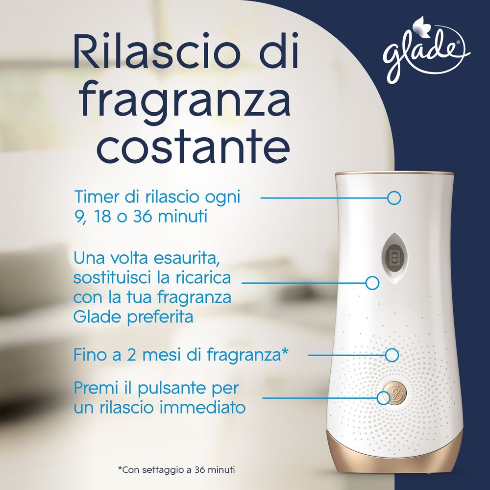 Glade Automatic Spray Ricarica, Profumatore per Ambienti, Fragranza Refreshing Air™, Combatte gli odori degli animali domestici, 269 ml