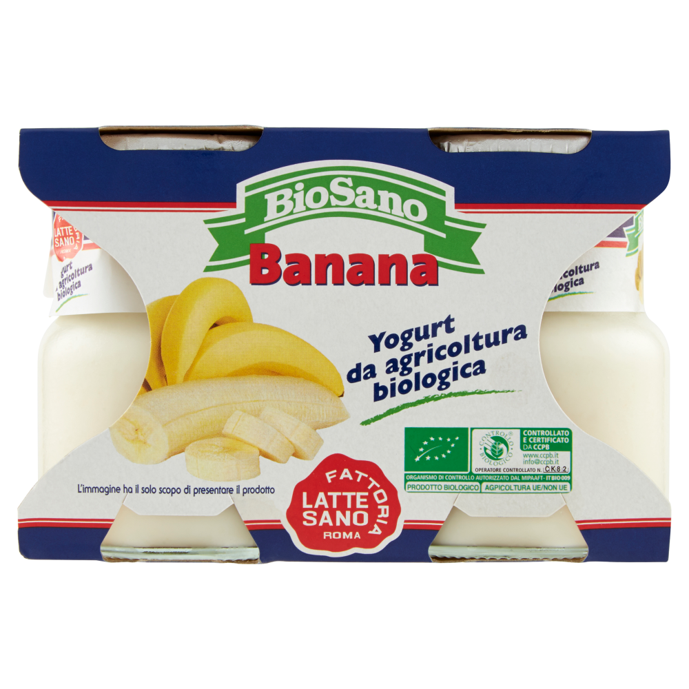 Fattoria Latte Sano BioSano Yogurt da agricoltura biologica Banana 2 x 125 g