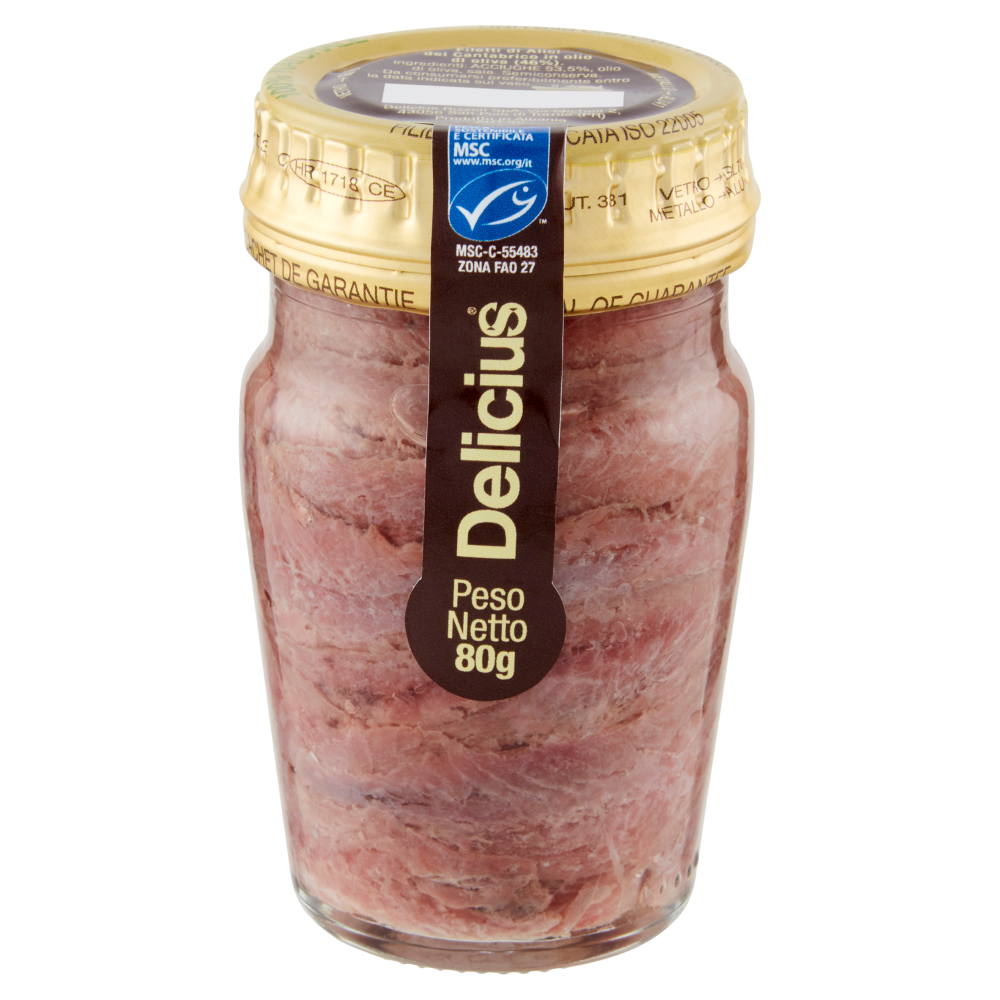Delicius Filetti di Alici del Cantabrico in olio di oliva (46%) 80 g