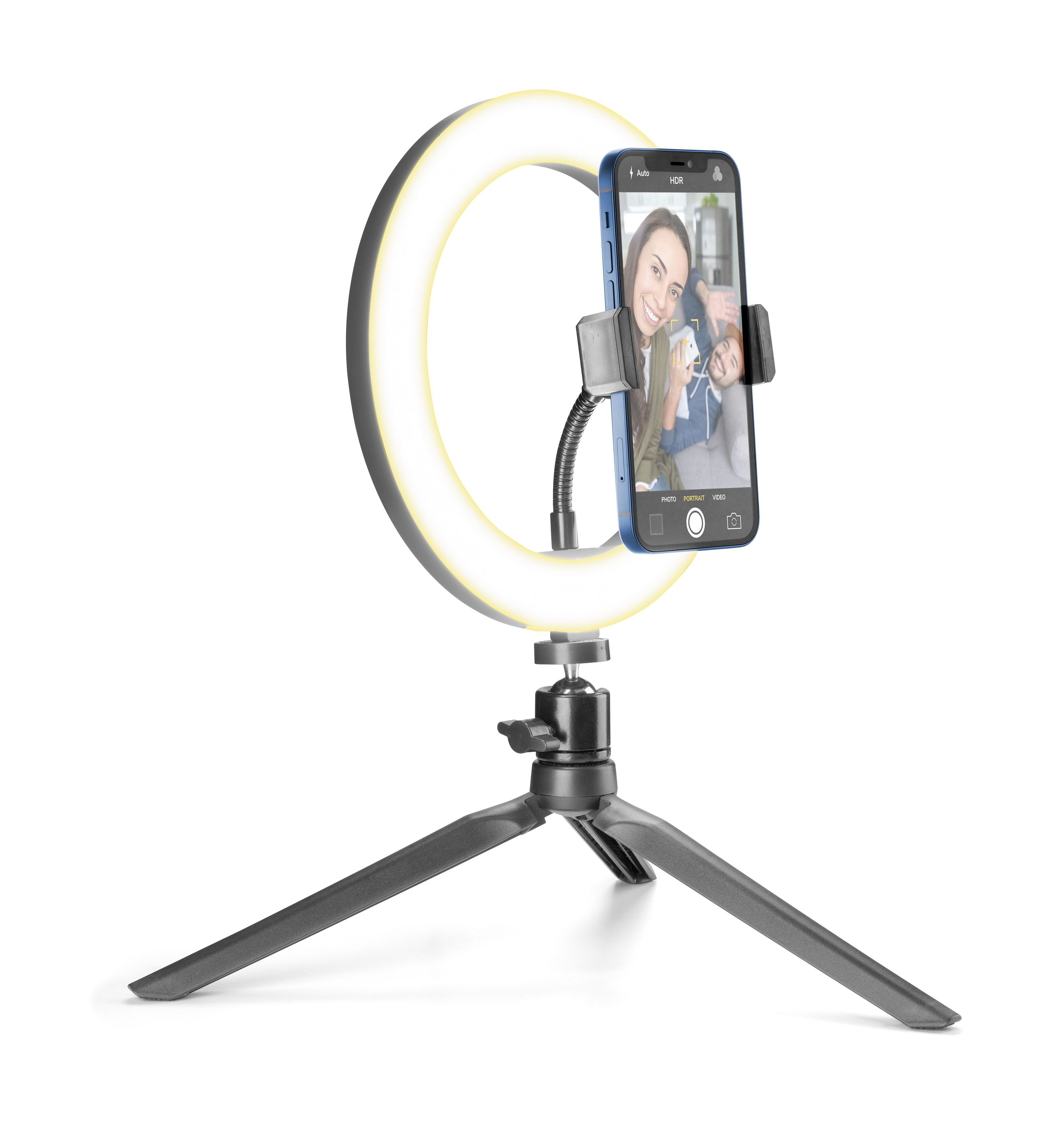 Tech Pop Selfie Ring - Universale Treppiede con anello led luminoso per riprese video e selfie