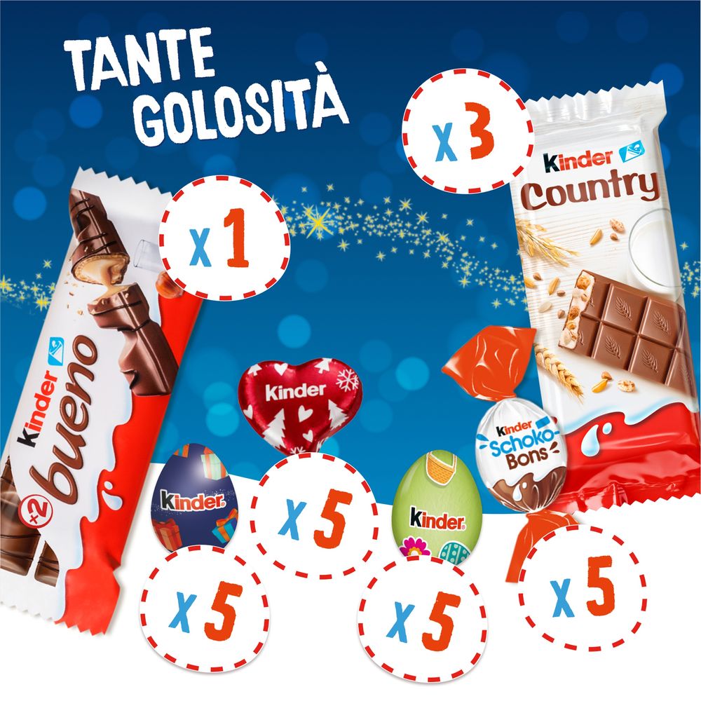 Kinder Calendario dell'Avvento Pacco regalo 24 pezzi 214 g