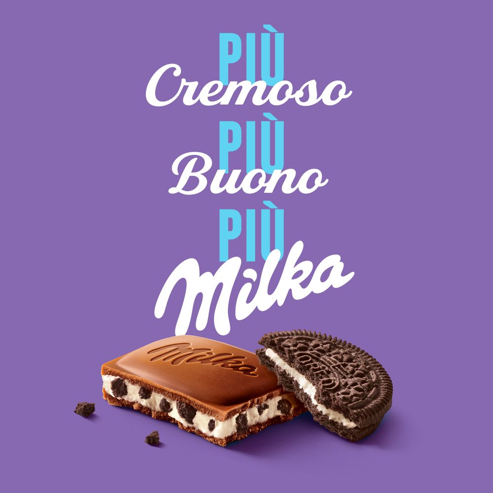 Milka Oreo, Tavoletta di Cioccolato al Latte con Croccanti Biscotti Spezzati Oreo, Latte 100% Alpino - 100 g