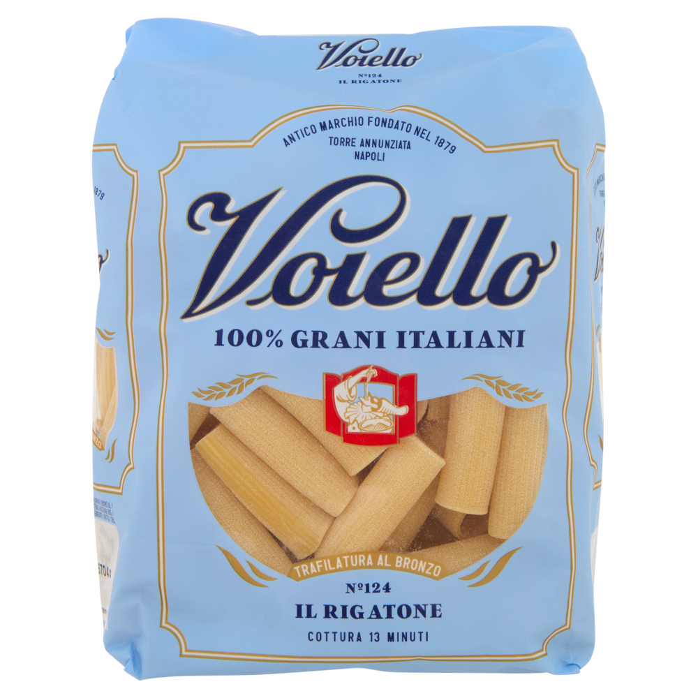 Voiello Pasta Il Rigatone N°124 grani 100% italiani Trafilata bronzo 500g