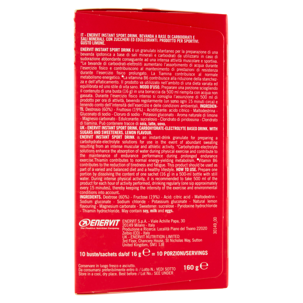Enervit Instant Sport Drink Lemon Flavour 10 x 16 g