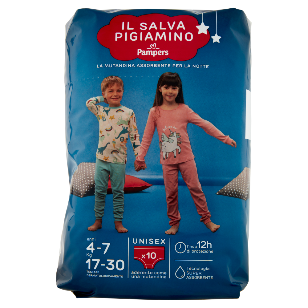 Pampers il Salva Pigiamino anni 4-7 Kg 17-30 Unisex 10 pz