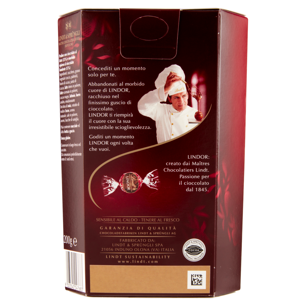 Lindt Cioccolatini Lindor Doppio Cioccolato Scatola 200 g