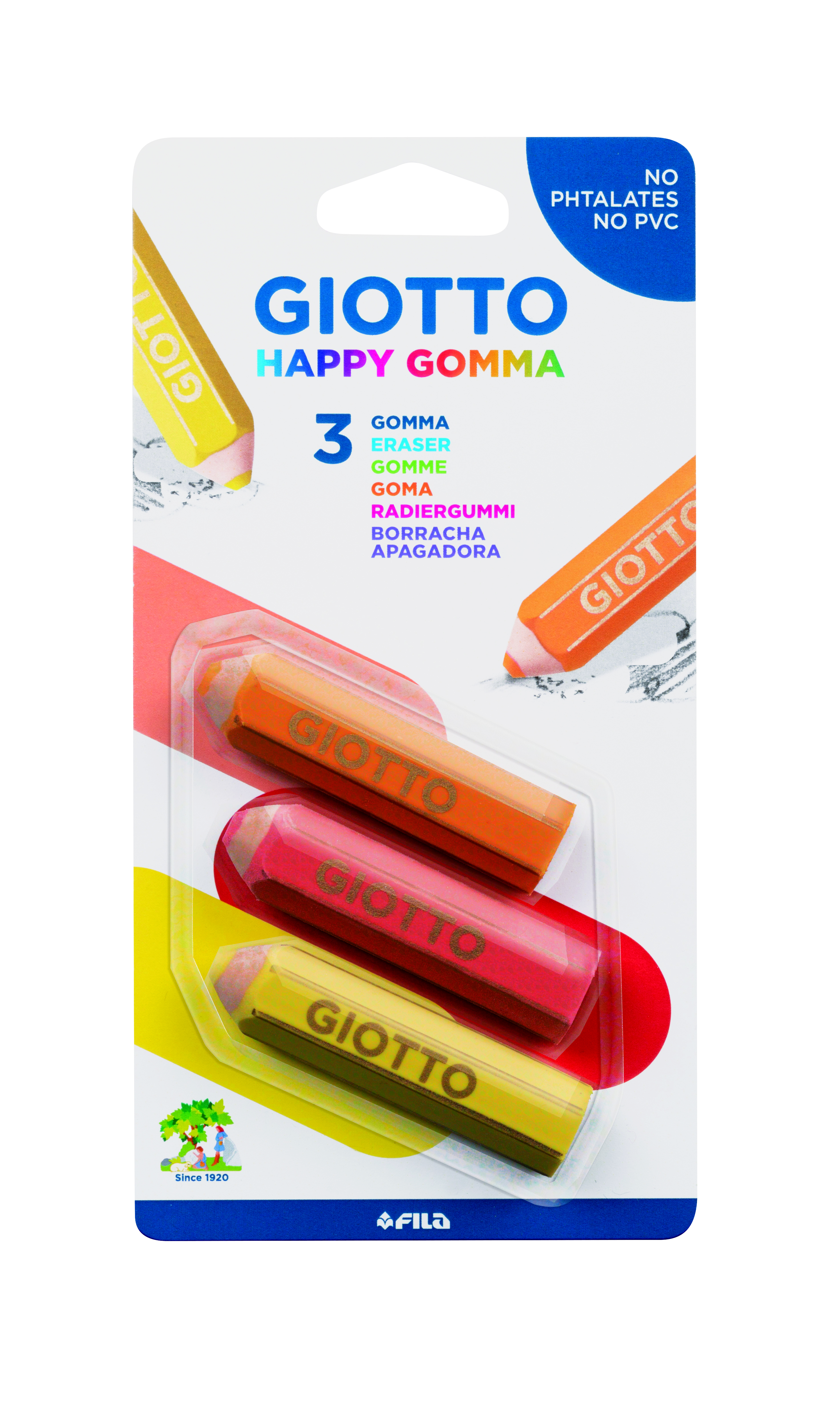 Giotto Happy Gomma, 3 pz