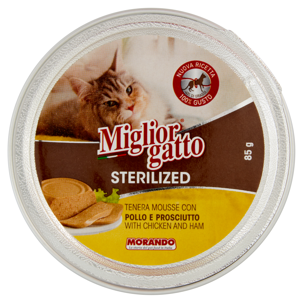 Migliorgatto Sterilized Tenera Mousse con Pollo e Prosciutto 85 g