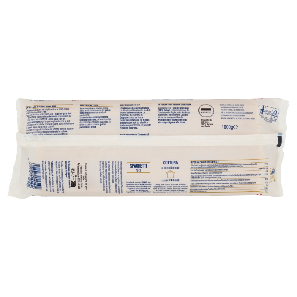 Pastificio Liguori Pasta di Gragnano I.G.P. Spaghetti N°3 1000 g