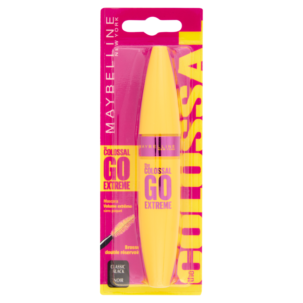 Maybelline New York Mascara The Colossal Go Extreme, Applicatore Maxi Volume, Very Black
