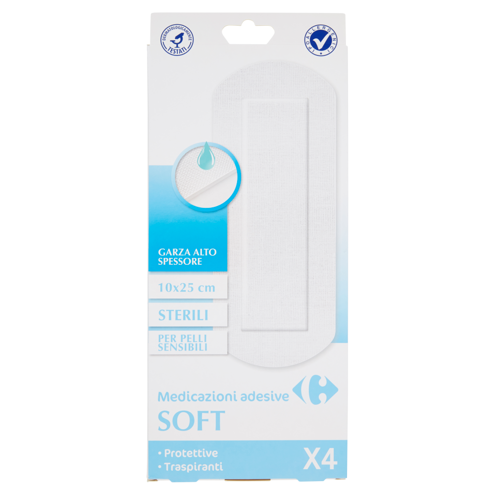 Carrefour Soft Medicazioni adesive Sterili 10x25 cm 4 pz