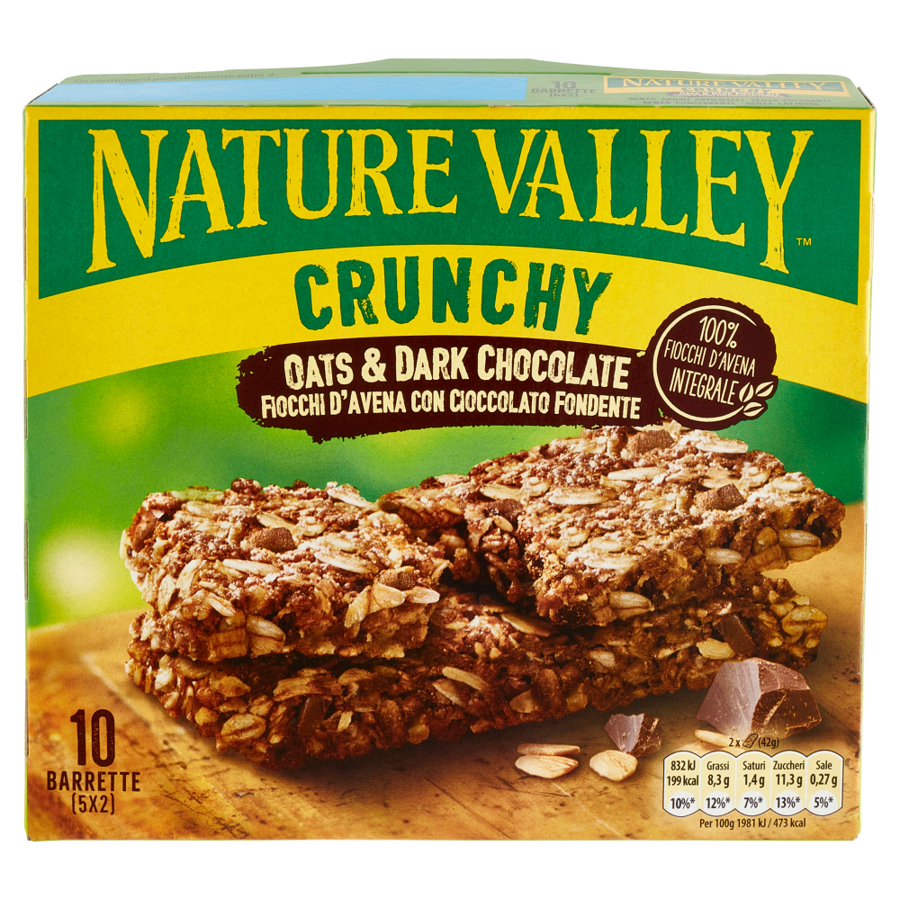 Nature Valley Crunchy Fiocchi d'Avena con Cioccolato Fondente 5 x 42 g