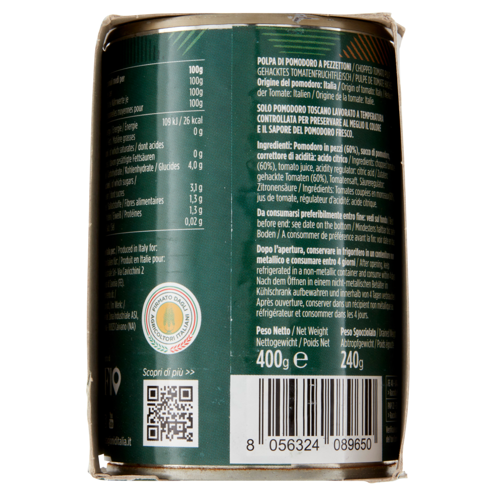 Le Stagioni d'Italia Polpa a Pezzettoni 3 x 400 g