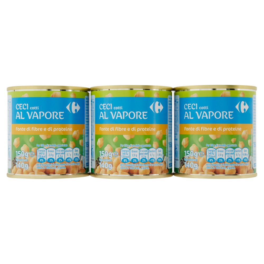 Carrefour Ceci cotti al Vapore 3 x 150 g
