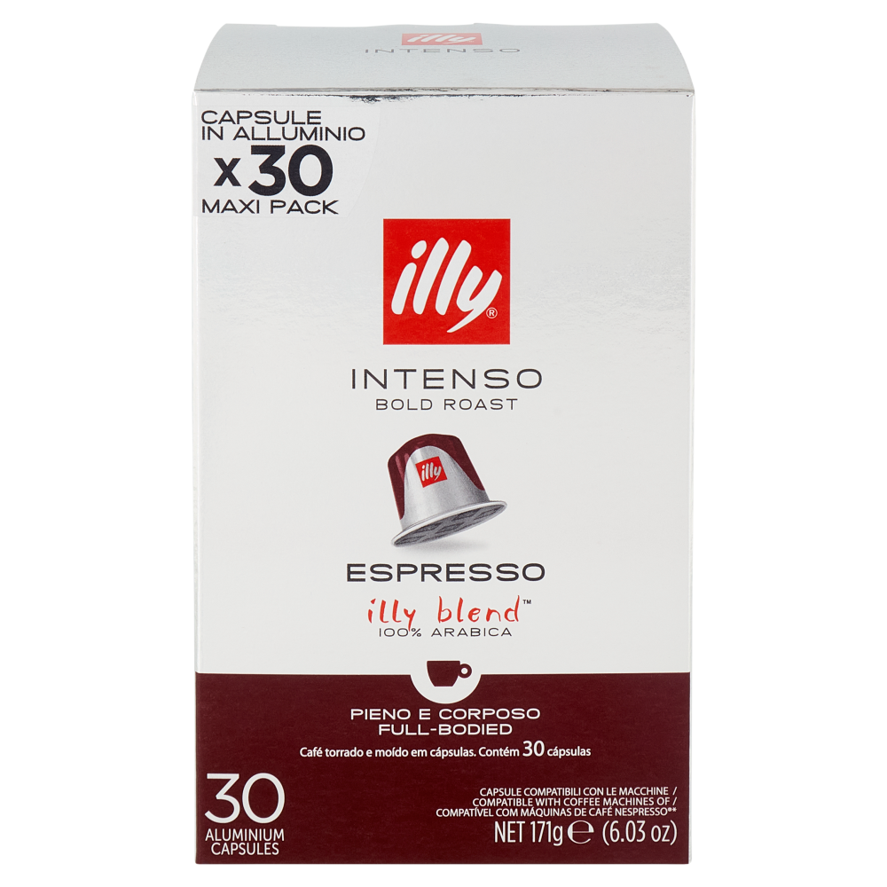 illy Intenso Espresso Capsule Compatibili con le Macchine Nespresso* 30 Capsule in Alluminio 171 g
