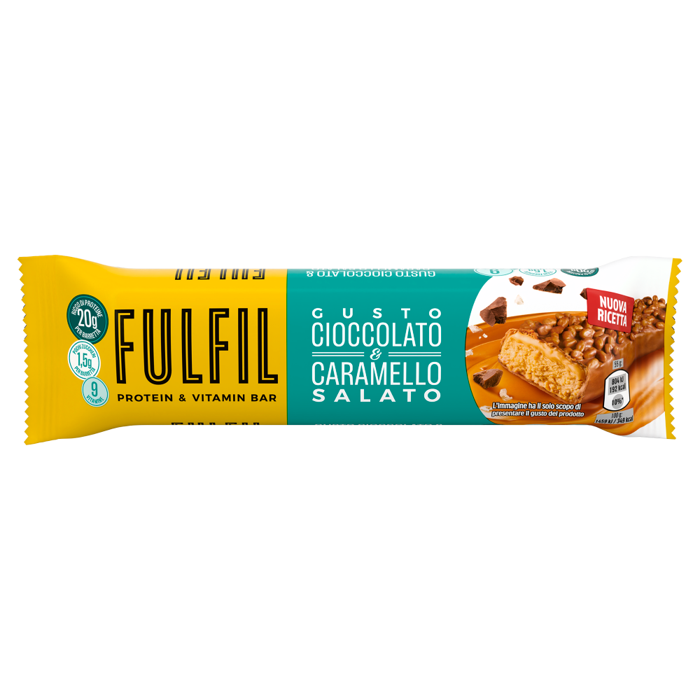 Fulfil Protein and Vitamin Bar barretta proteica Cioccolato e Caramello Salato 55g