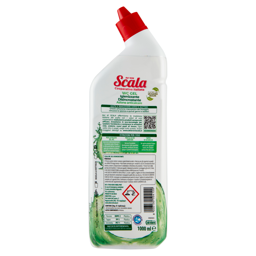Scala WC Gel Igienizzante Disincrostante Azione anticalcare 1L