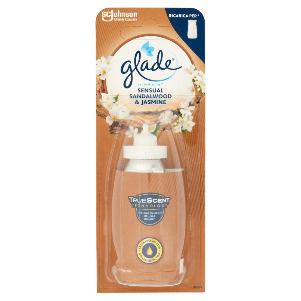 Glade Sense&Spray Ricarica, Profumatore per Ambienti, Sensual Sandalwood & Jasmine 18 ml