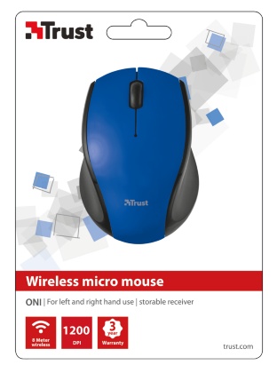 Trust Oni mouse Viaggio Ambidestro RF Wireless Ottico 1200 DPI