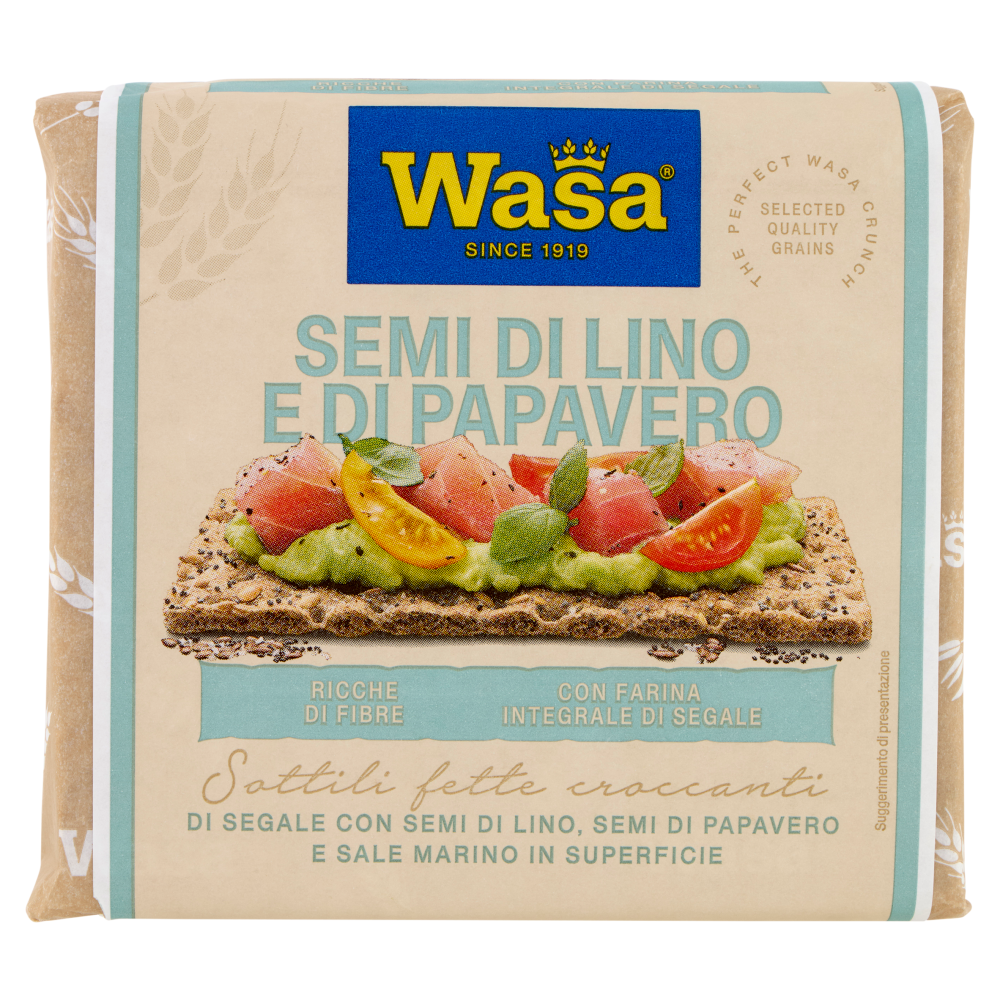Wasa Chruncy Twist Cracker con Farina Integrale di Segale e Semi di Lino e Papavero 245g