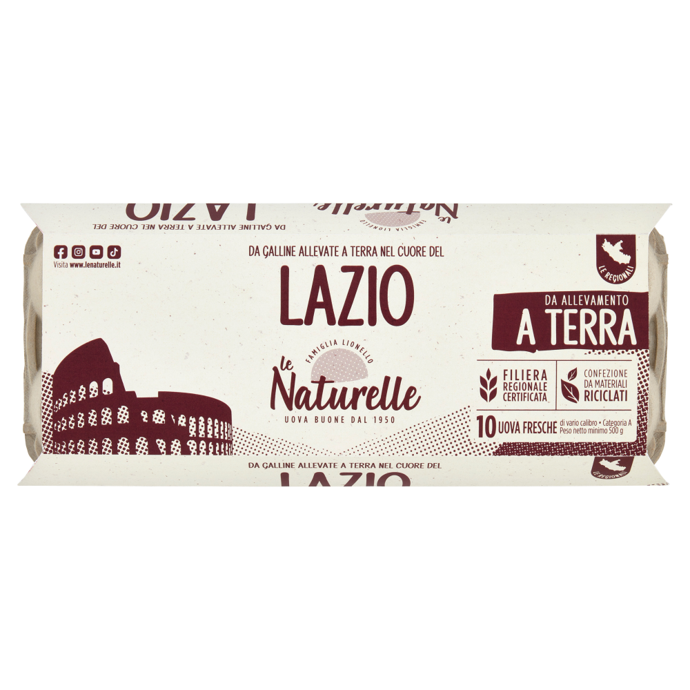 le Naturelle Le Regionali Lazio 10 Uova Fresche da Allevamento a Terra 500 g