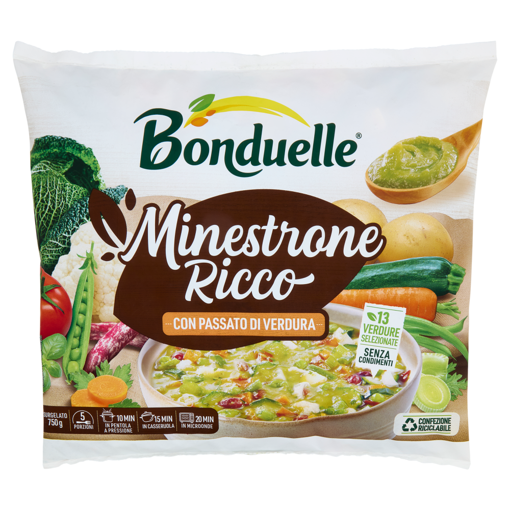 Bonduelle Minestrone Ricco con Passato di Verdura Surgelato 750 g