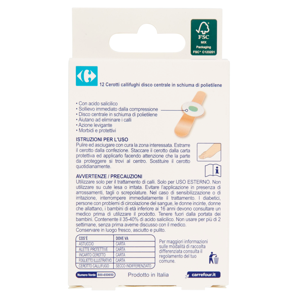 Carrefour Piedi Cerotti callifughi 12 pz