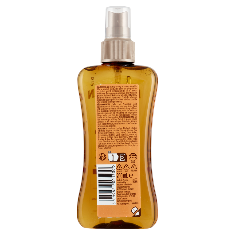 Hawaiian Tropic Glowing Protection Olio Secco Spray SPF 20 Medium 200 mL