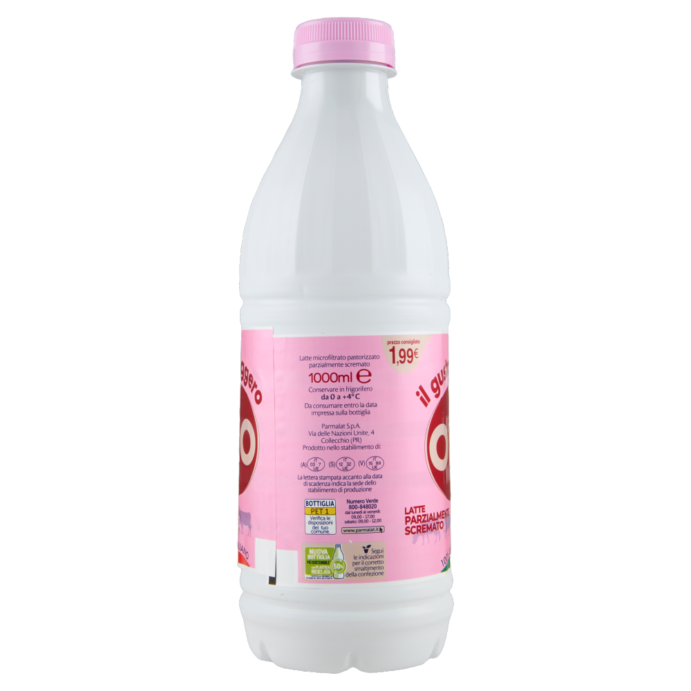 Oro il gusto leggero Latte Parzialmente Scremato 100% Latte Italiano 1000 ml