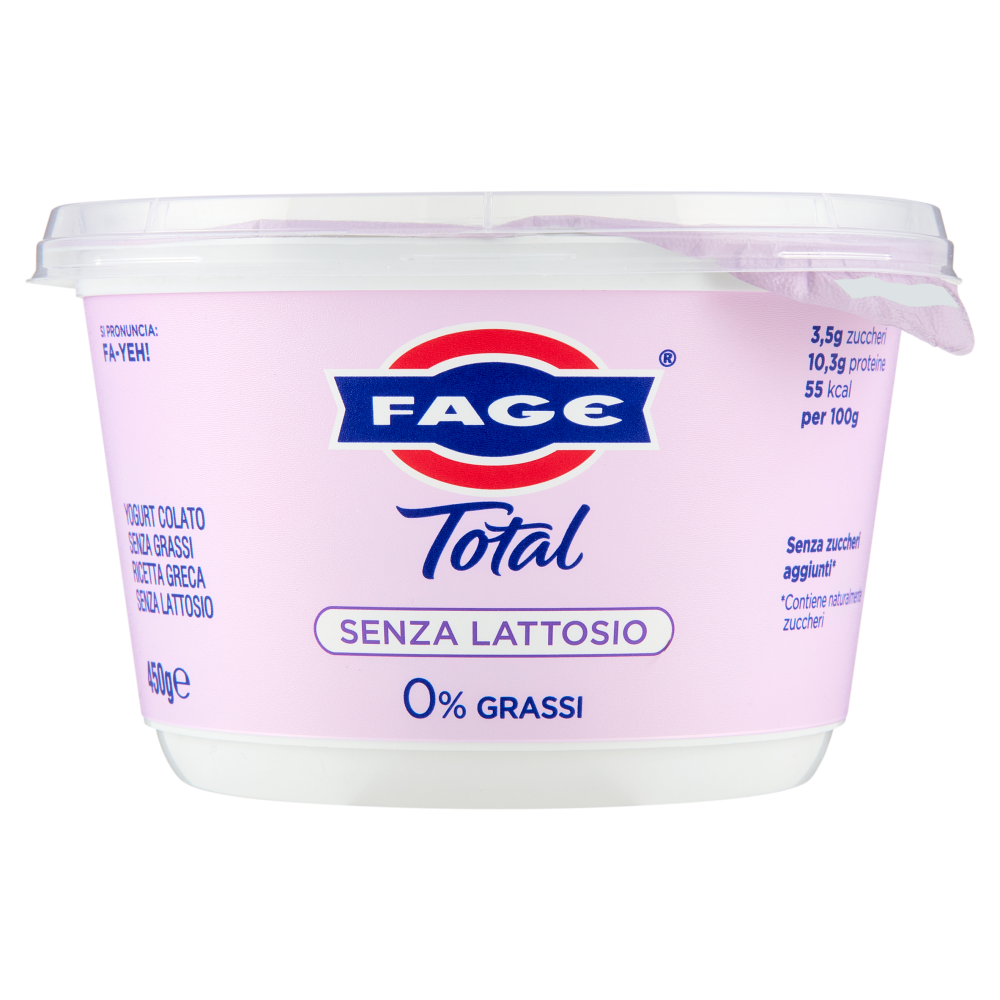 Fage Total Senza Lattosio 0% Grassi 450 g