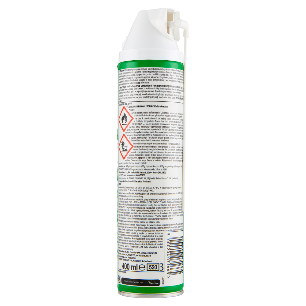 Baygon Spray con cannuccia extra precision, efficace contro scarafaggi e formiche 400 ml