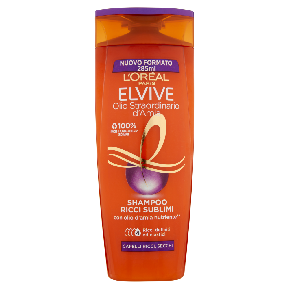 L'Or&eacute;al Paris Shampoo Elvive Olio Straordinario Ricci Sublimi, Per Capelli Ricci e Secchi, 285 ml