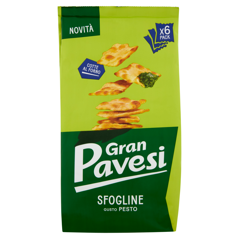Gran Pavesi Sfogline Gusto Pesto Snack Cotte al Forno 6 Pacchetti 180g