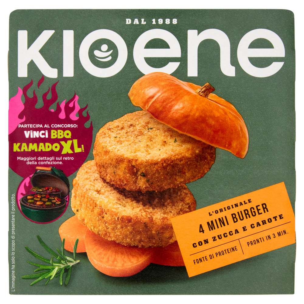 Kioene l'Originale 4 Mini Burger con Zucca e Carote 200 g